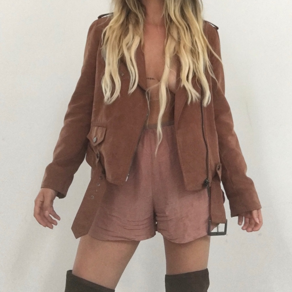 Calvin Klein Suede Moto Jacket